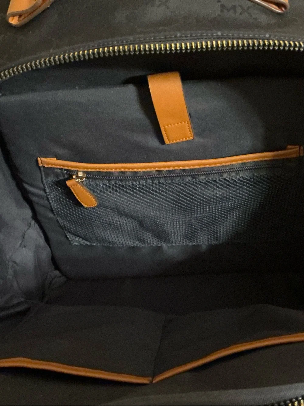 Max Studio Navy and Tan Two-Tone Backpack